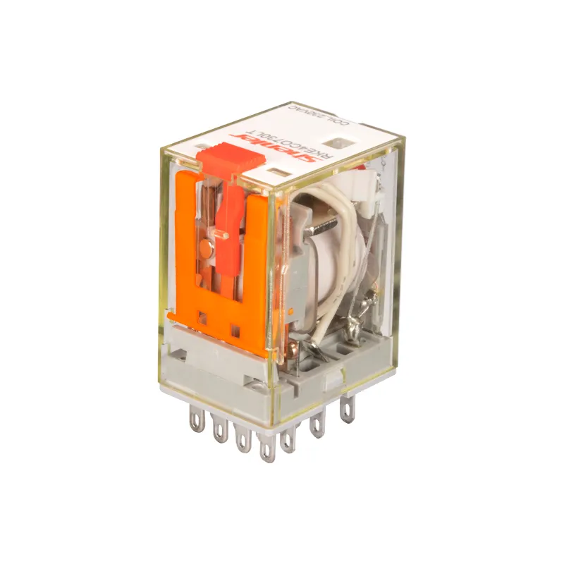 Реле RKE4CO730LT, 4CO, 5A, (250VAC-30VDC), 230VAC, мех. индикация, тест-кнопка с блокировкой, LED 