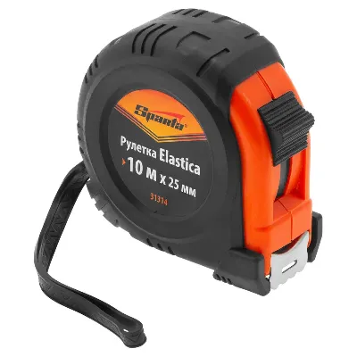 Рулетка Elastica, 10 м х 25 мм, обрезиненный корпус 
