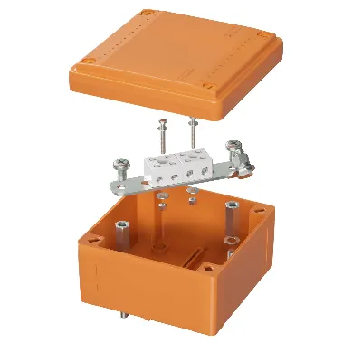 Коробка пластиковая FS с гладкими стенками и клеммниками  IP56 100х100х50мм  4р  450V 6A  4мм.кв 