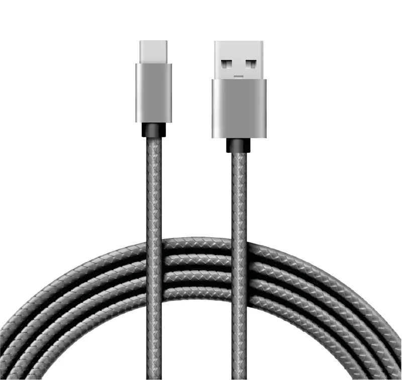 Кабель USB-Type-C, 3A, nylon, grafit, 1m, 18-1896, 