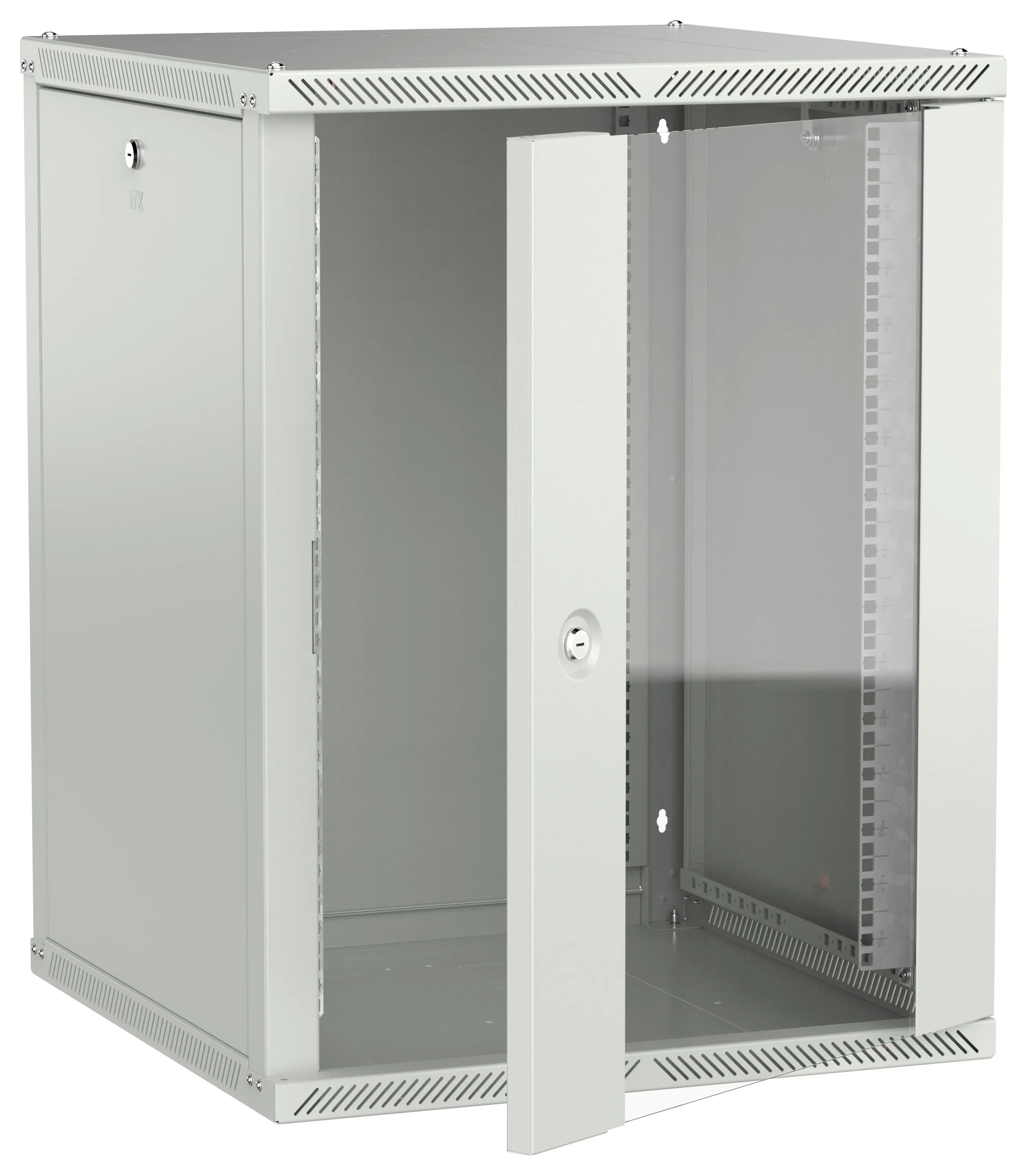 ITK LINEA W Шкаф настенный 15U 600х600мм дверь стекло серый 2.0