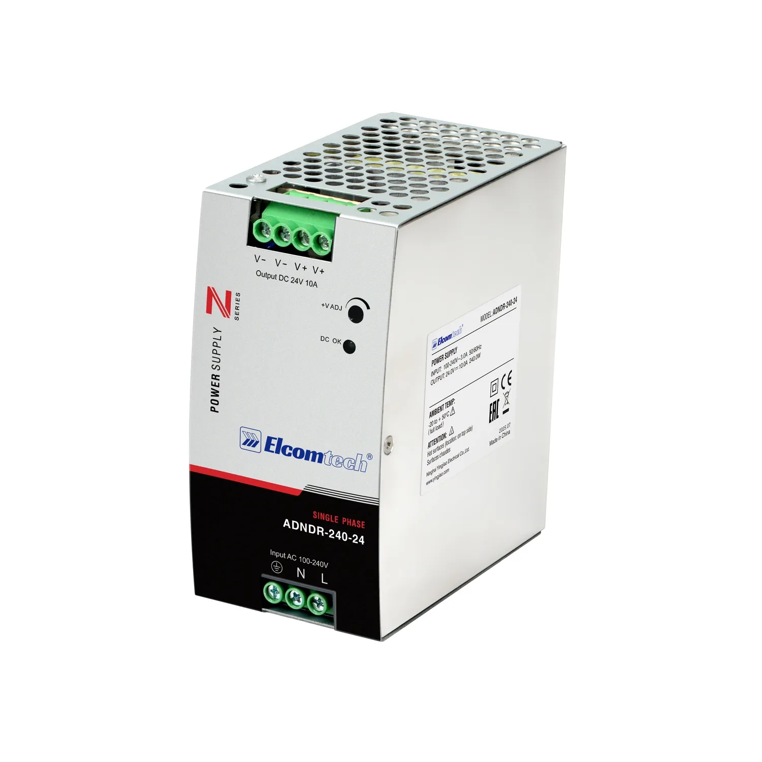 Источник питания на DIN рейку  AC/DC 240W вход 100-240V,выход 24V 10A AD 