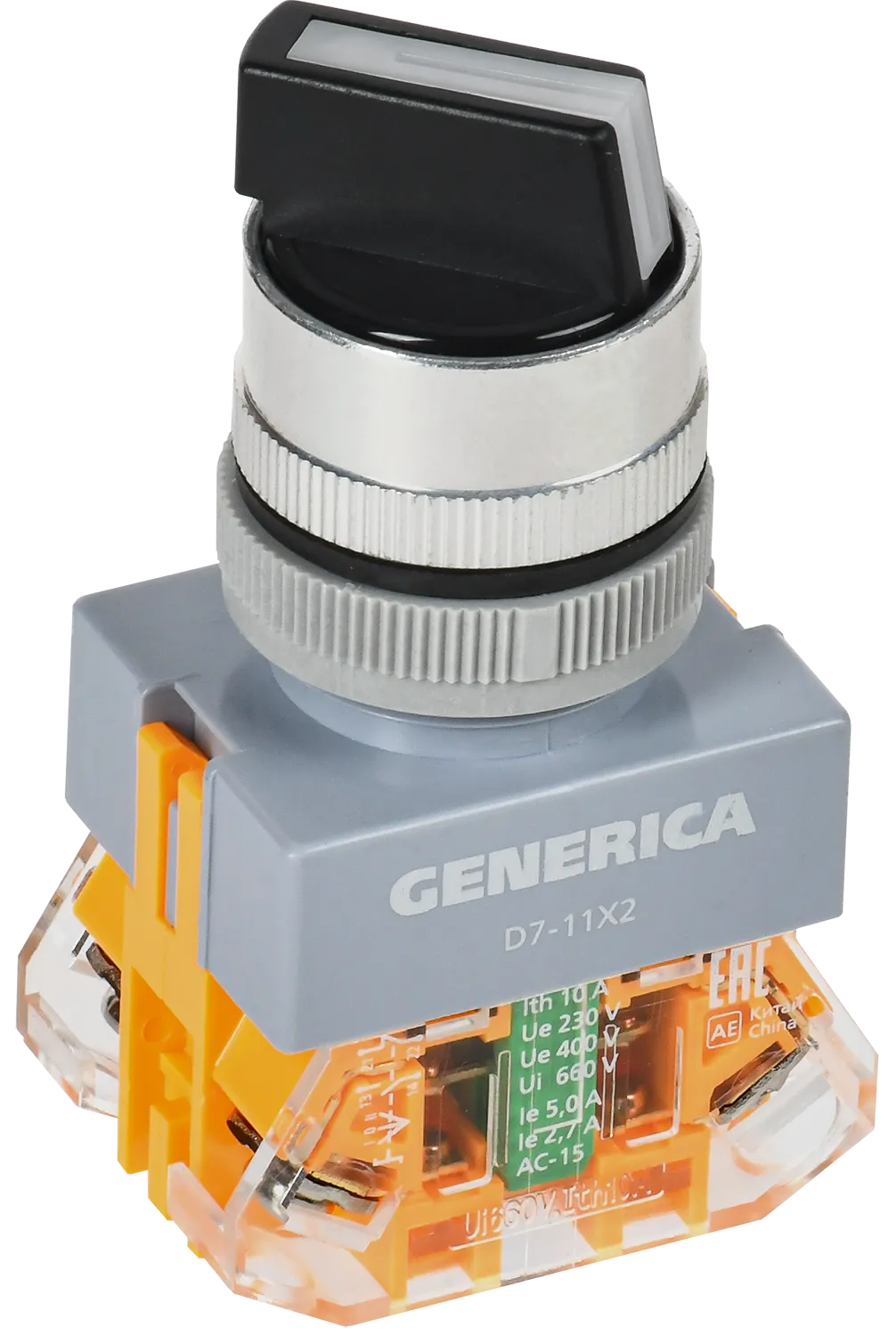Переключатель D7-11X2 2 полож. 1з+1р черный GENERICA 