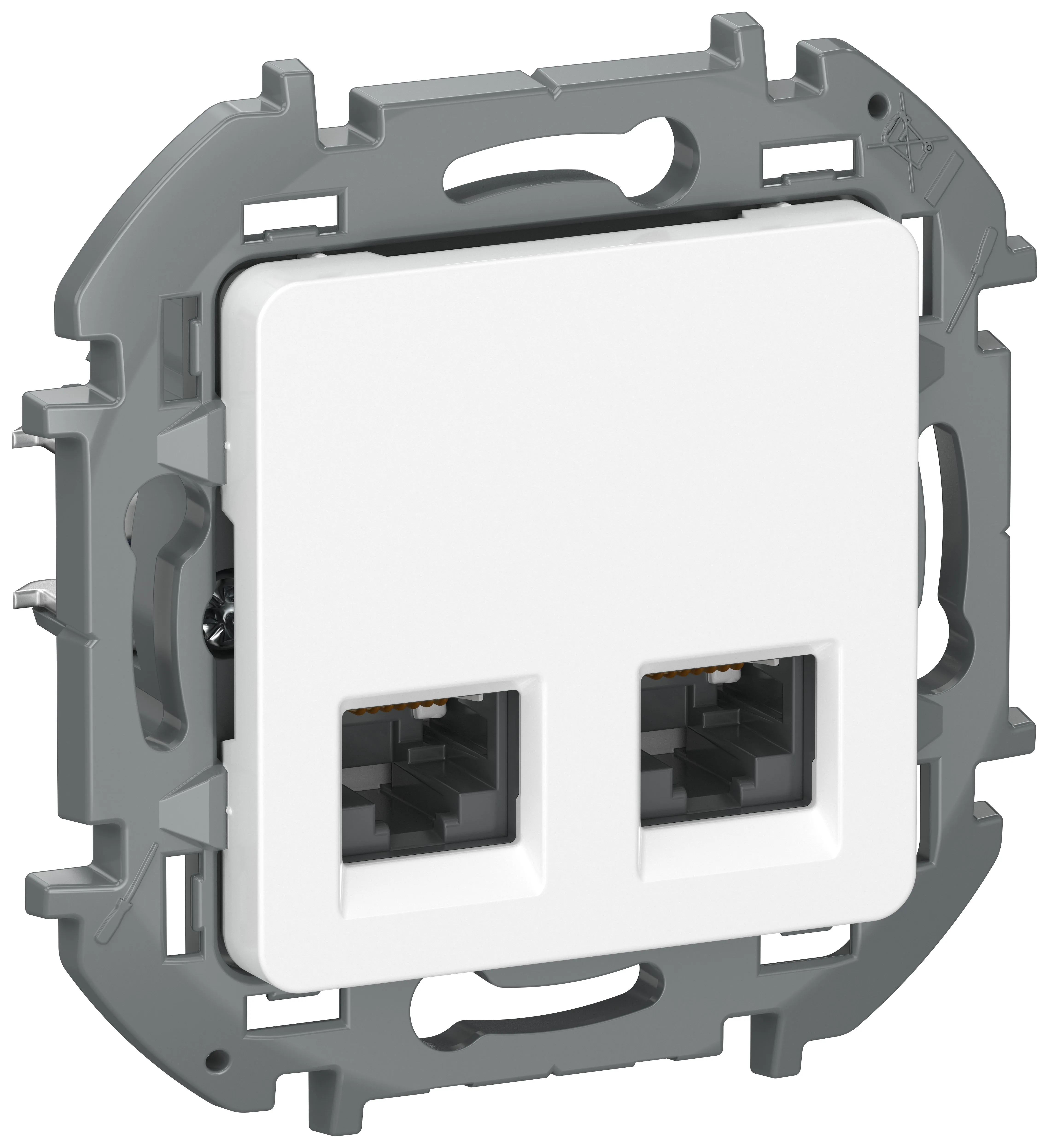 IEKINSPIRIA Розетка компьютерная двойная RJ45 категория 5Е UTP 6738351 белый IEK