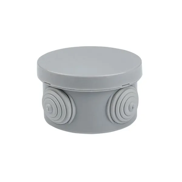 Коробка распаячная с крышкой КМР-040-038 наружная 65х40 АБС серая 4 входа IP54 PROxima