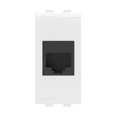 BRAVA Розетка компьютерная RJ45 (разъем PcNet) 1 модуль категория 5е белая 