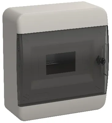 TEKFOR Корпус пластиковый ЩРН-П-8 IP41 черная прозрачная дверь IEK
