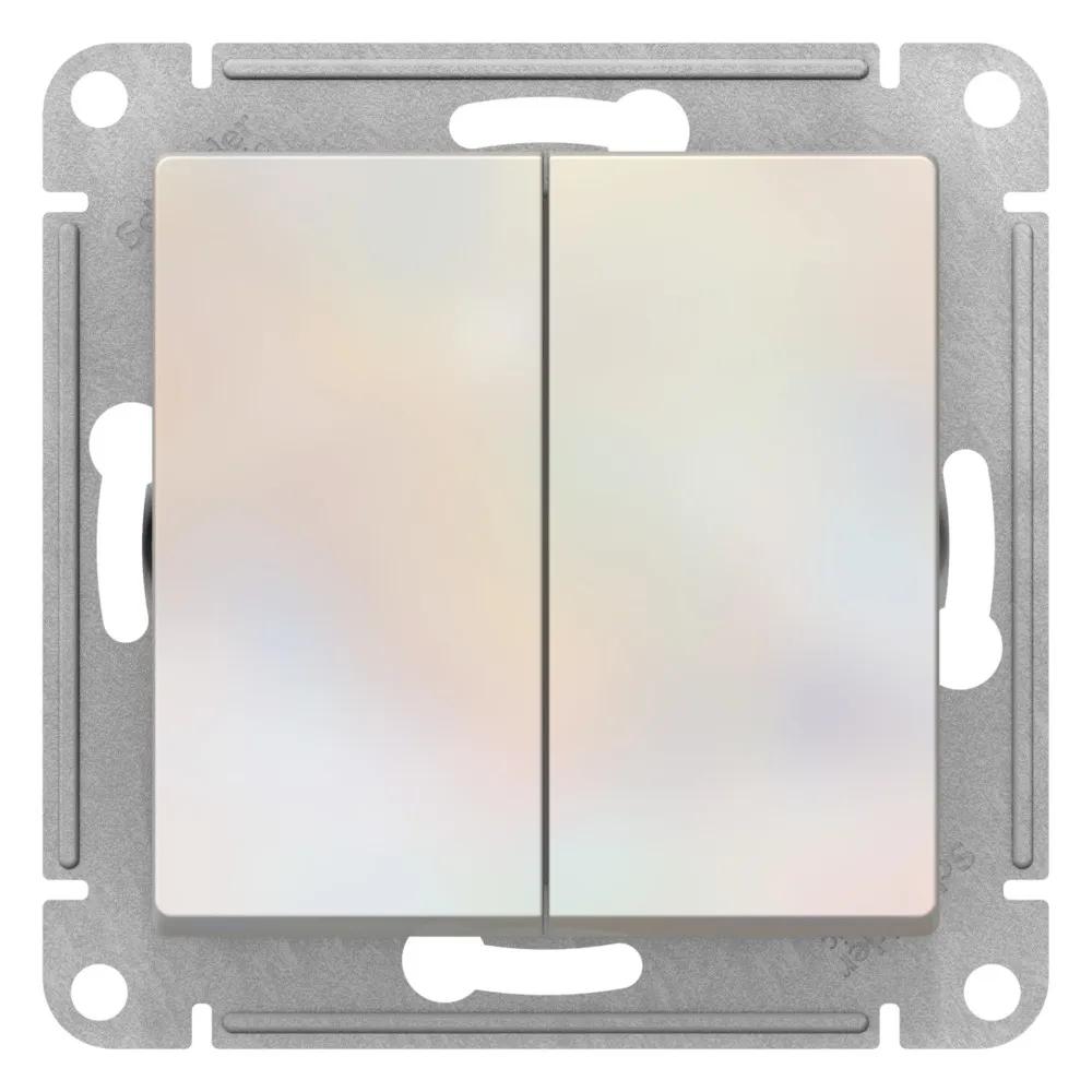 ATLASDESIGN 2-клавишный переключатель, перекрестный, 2 x сх. 7, 10АХ, механизм, ЖЕМЧУГ