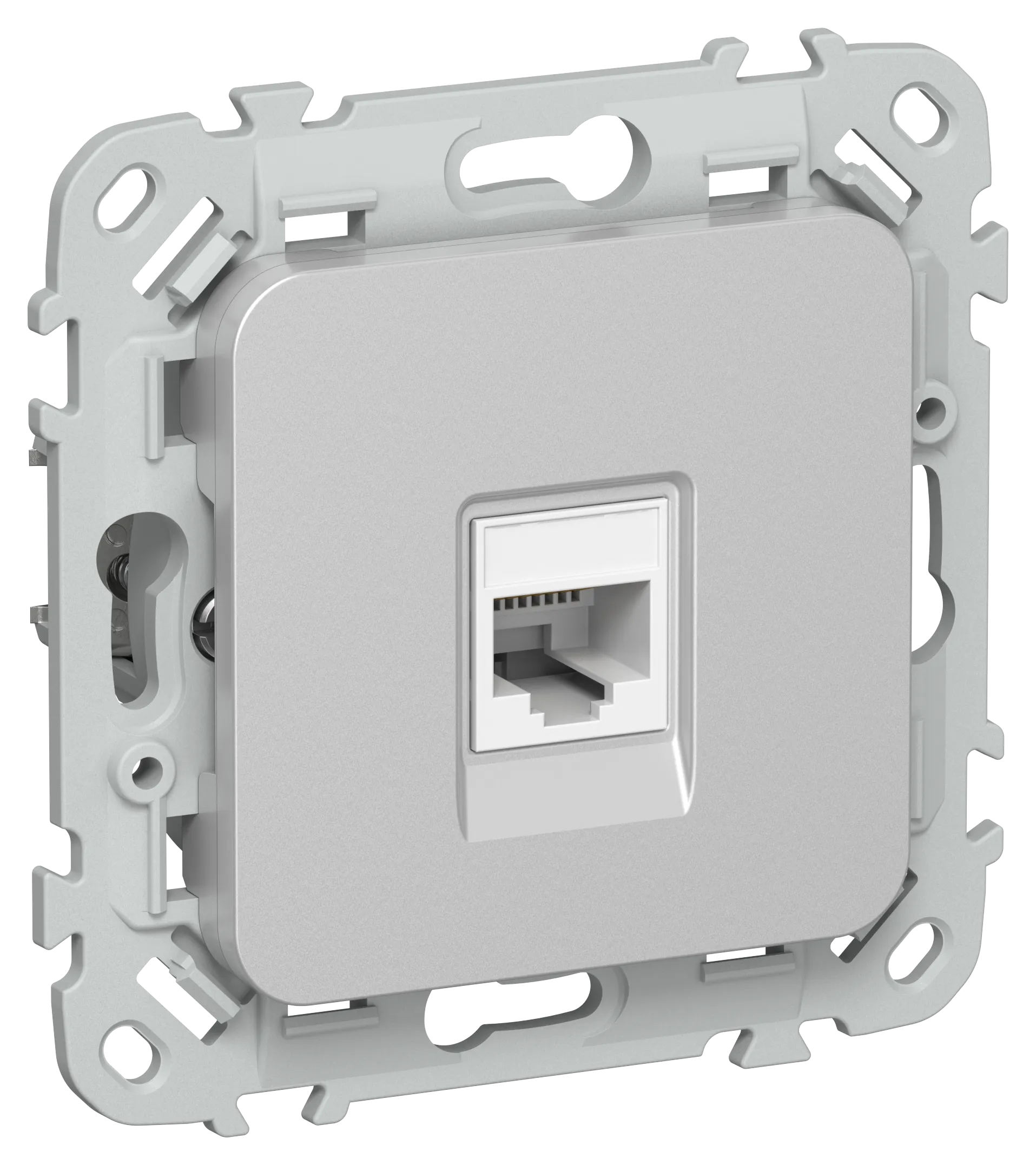 FLITE Розетка компьютерная RJ45 категория 5Е UTP РК5е-1-0-ФлА алюминий IEK 