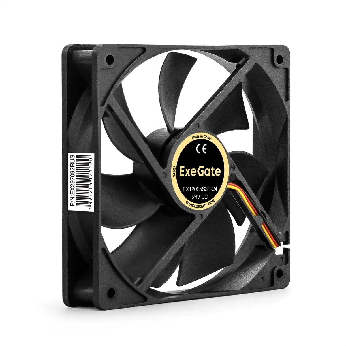 Вентилятор для корпуса 24В DC, 120x120x25 мм, 3pin, 2100RPM, 34dBA, подшипник скольжения 