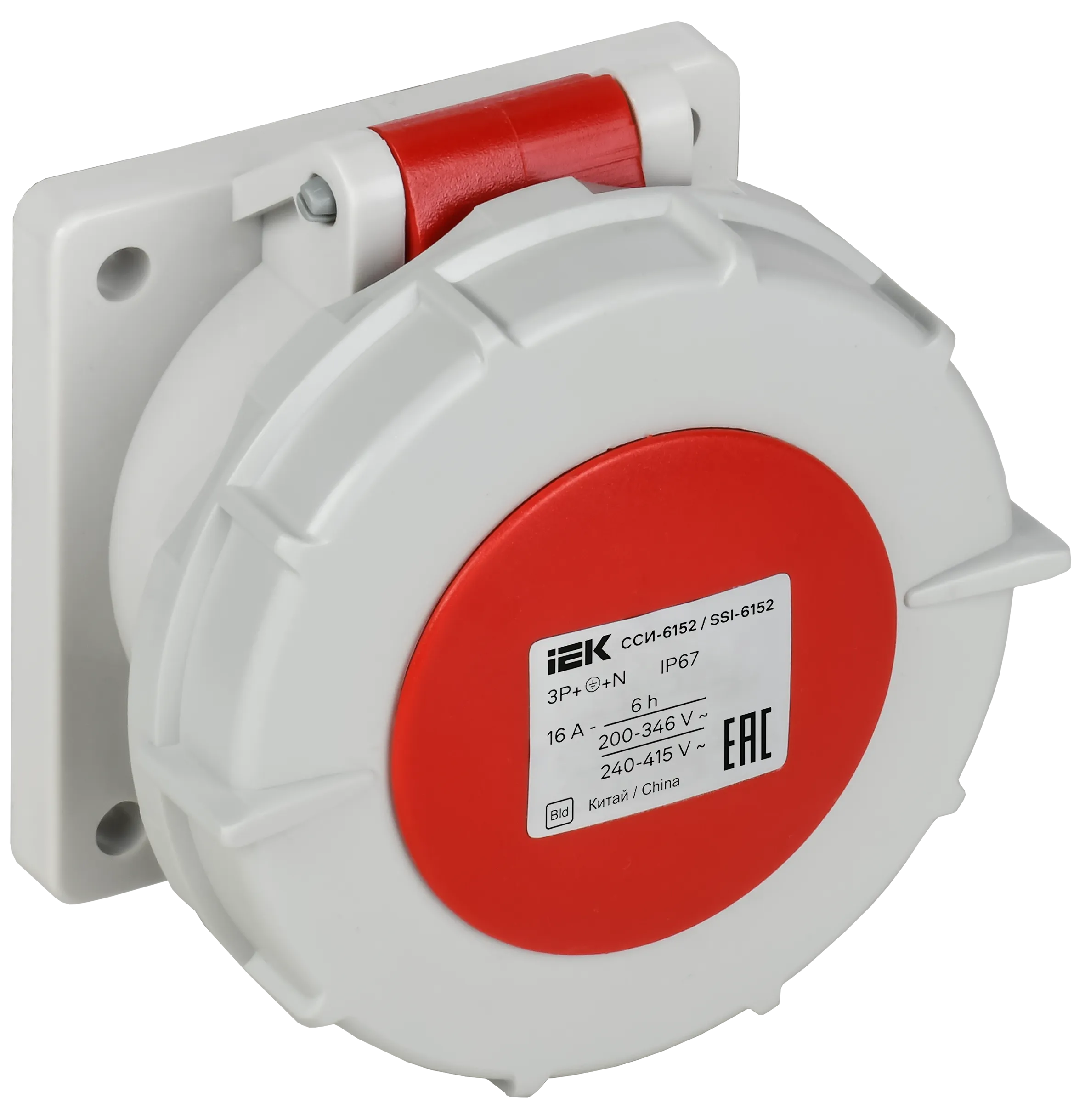 Розетка встраиваемая прямаяССИ-6152 16А 6ч 380В 3P+PE+N IP67 IEK 