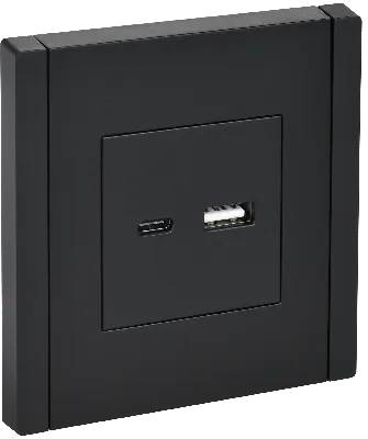 FORTE&PIANO Розетка USB A+C 3,1А FP150 черный IEK