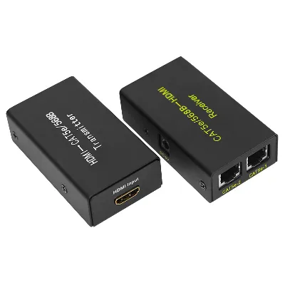 HDMI удлинитель по витой паре RJ-45(8P-8C) кат. 5е/6, передатчик+приемник,, 