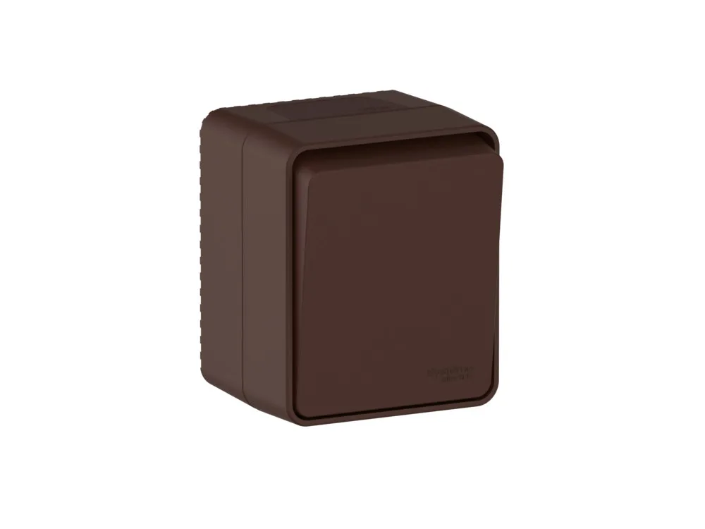 AtlasDesign PROFI IP54 О/У 1-клавишный ВЫКЛЮЧАТЕЛЬ 10 АХ, КОРИЧНЕВЫЙ