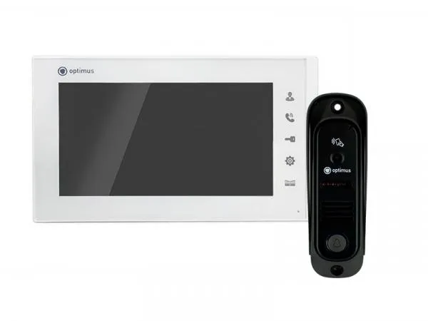 Комплект видеодомофона CVBS 7'' TFT LCD цветной 800х480 встроенный СКУД на 50 карт/брелков
