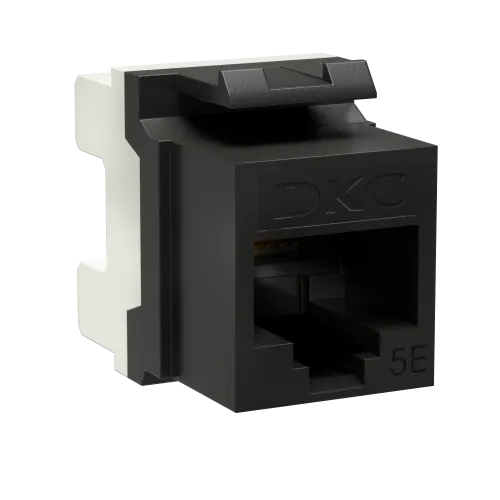 Модуль Keystone RJ45 CAT5E неэкр180 градусов черный