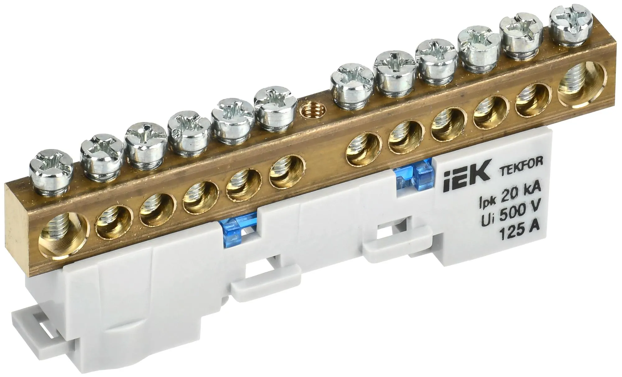 TEKFOR Шина N ноль неизолированная на универсальном держателе 8х12-12-С IEK