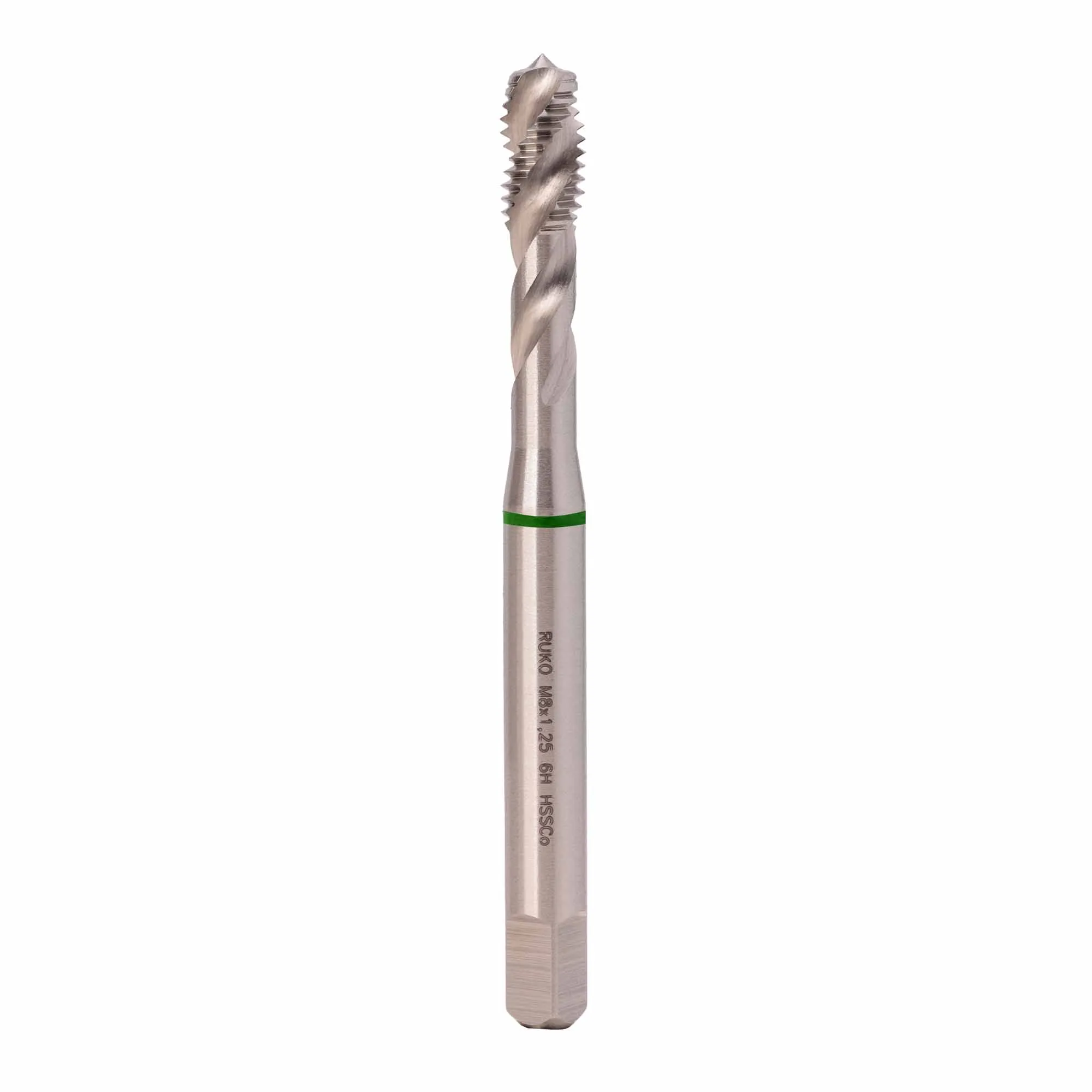 Метчик М 8.0х1.25 (Машинный, винтовой) DIN371 HSSE 6h C/2-3P R35 90мм a=6.2