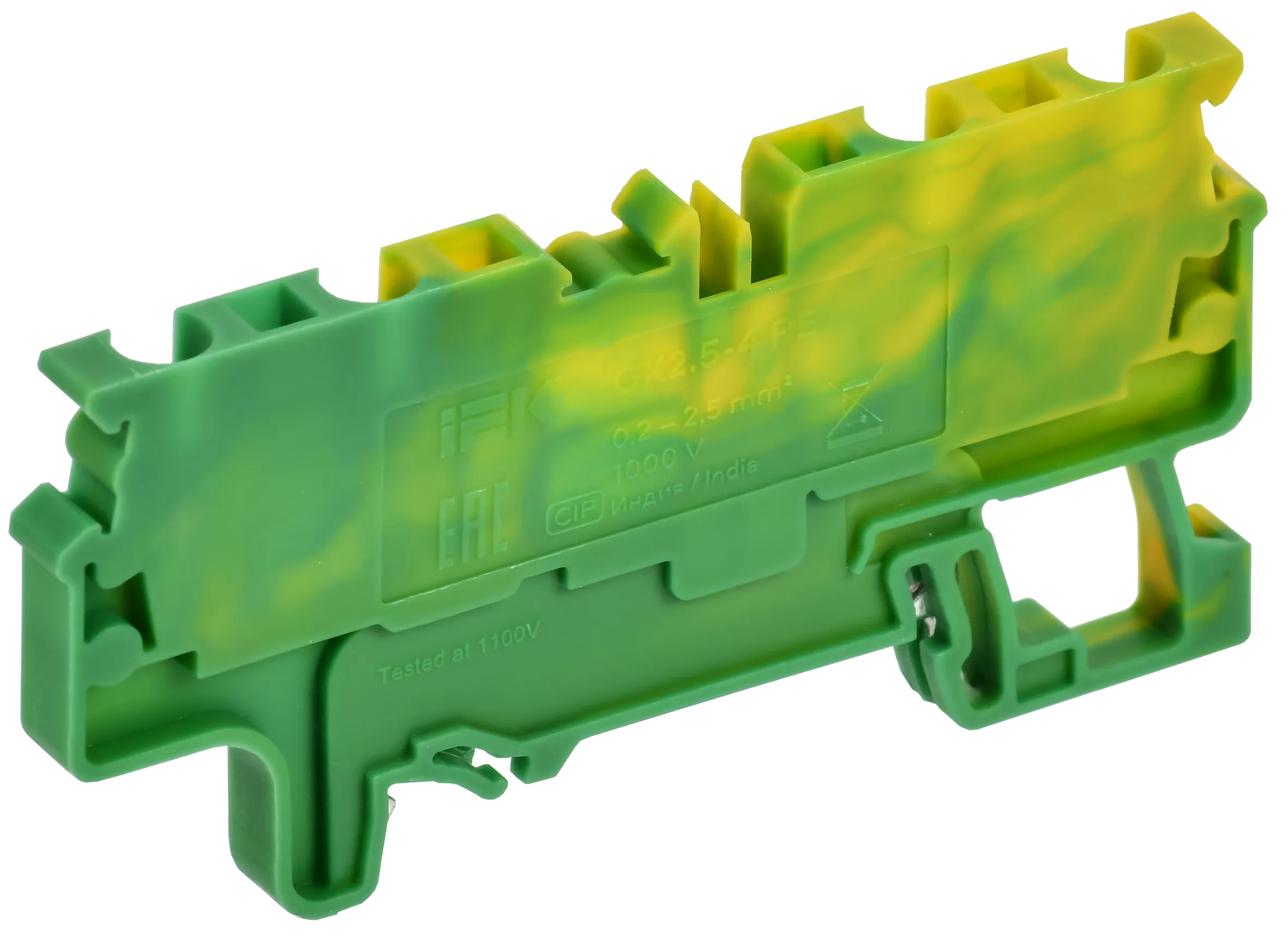 ARMAFIX Клемма пружинная CX2.5-4 PE 2,5мм2 четырехконтактная заземляющая IEK