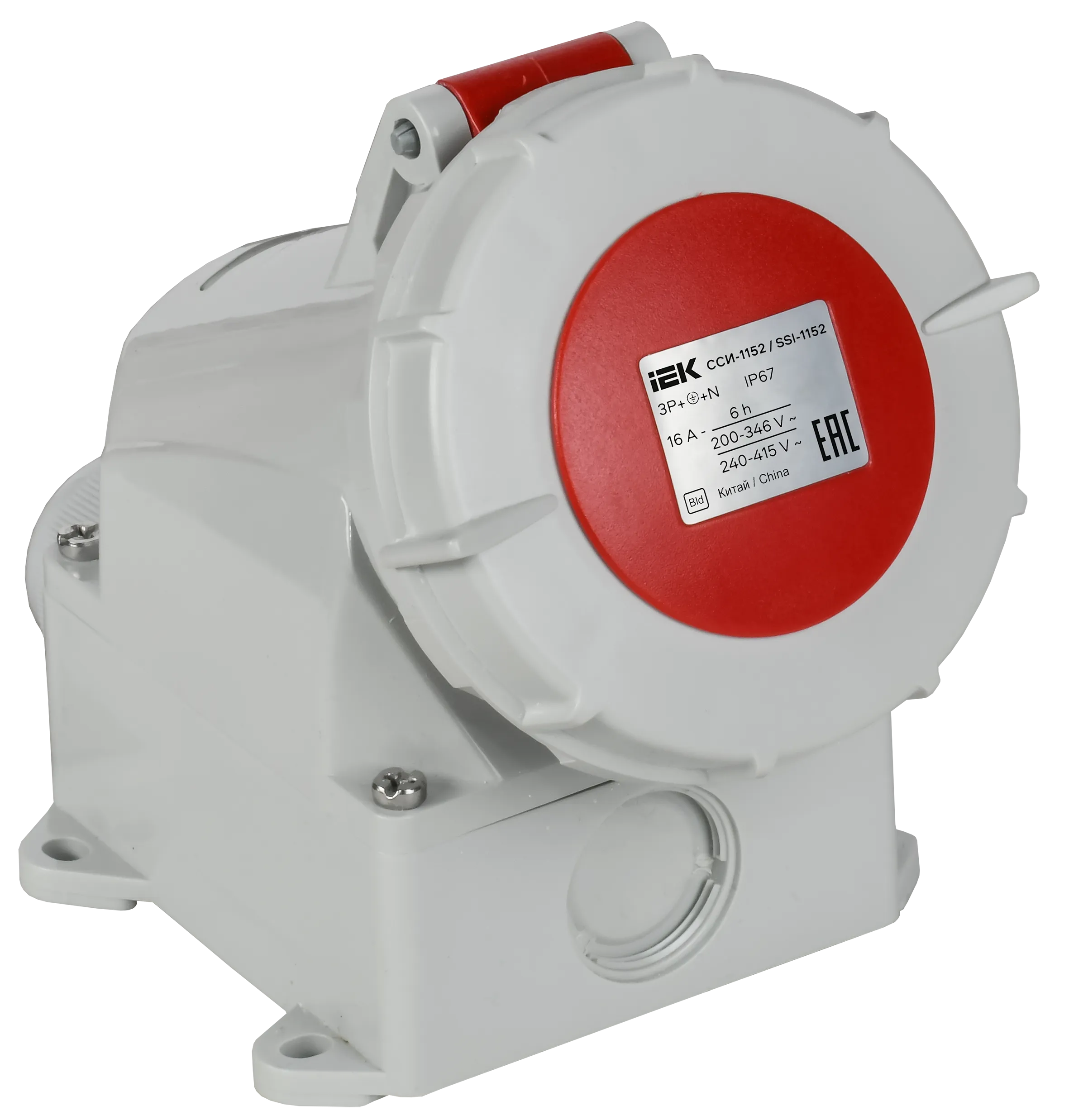 Розетка стационарная ССИ-1152 16А-6ч 380В 3P+PE+N IP67 IEK 