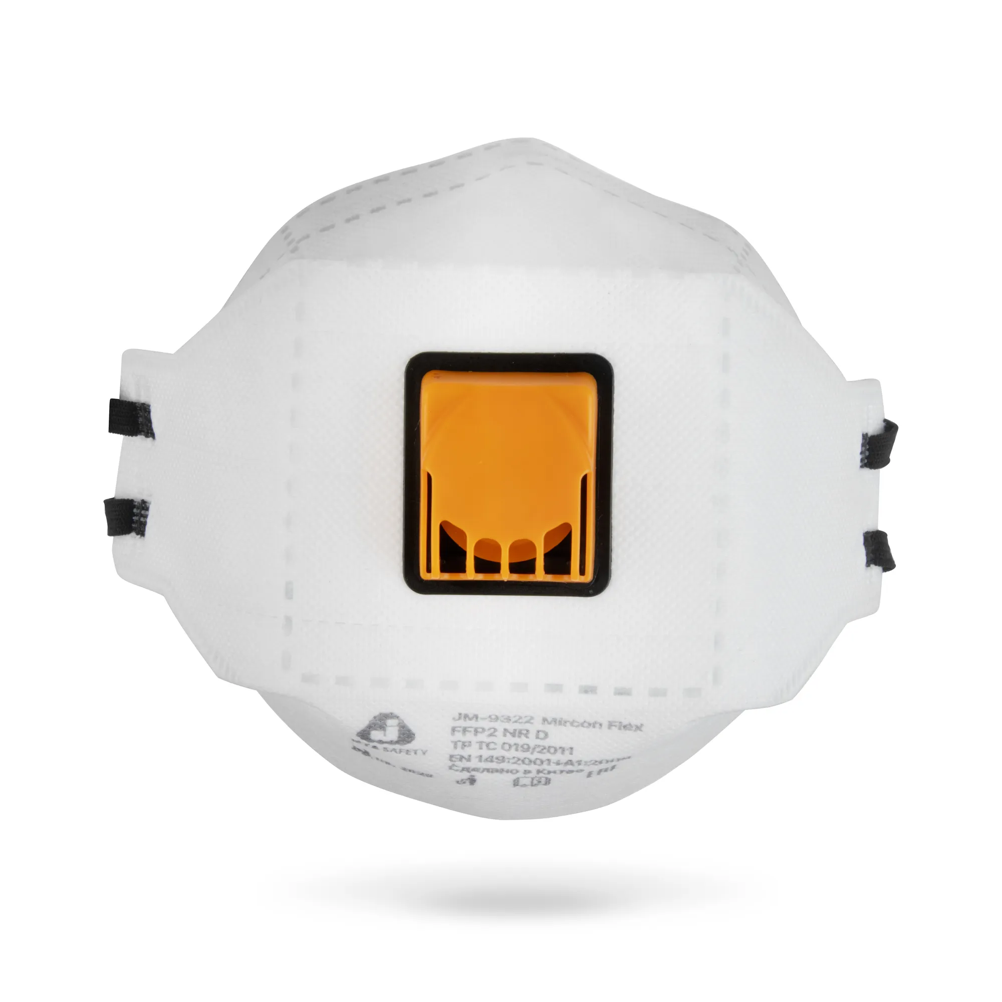 Одноразовый респиратор с клапаном JM-9322 Micron Flex трехпанельный, FFP2 NR D 