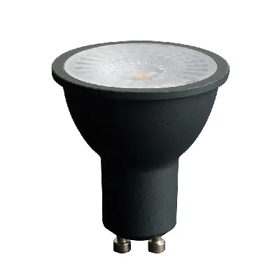 Лампа светодиодная LED 7вт 230в GU10 теплый с линзой 110 гр. черный корпус  Feron PRO