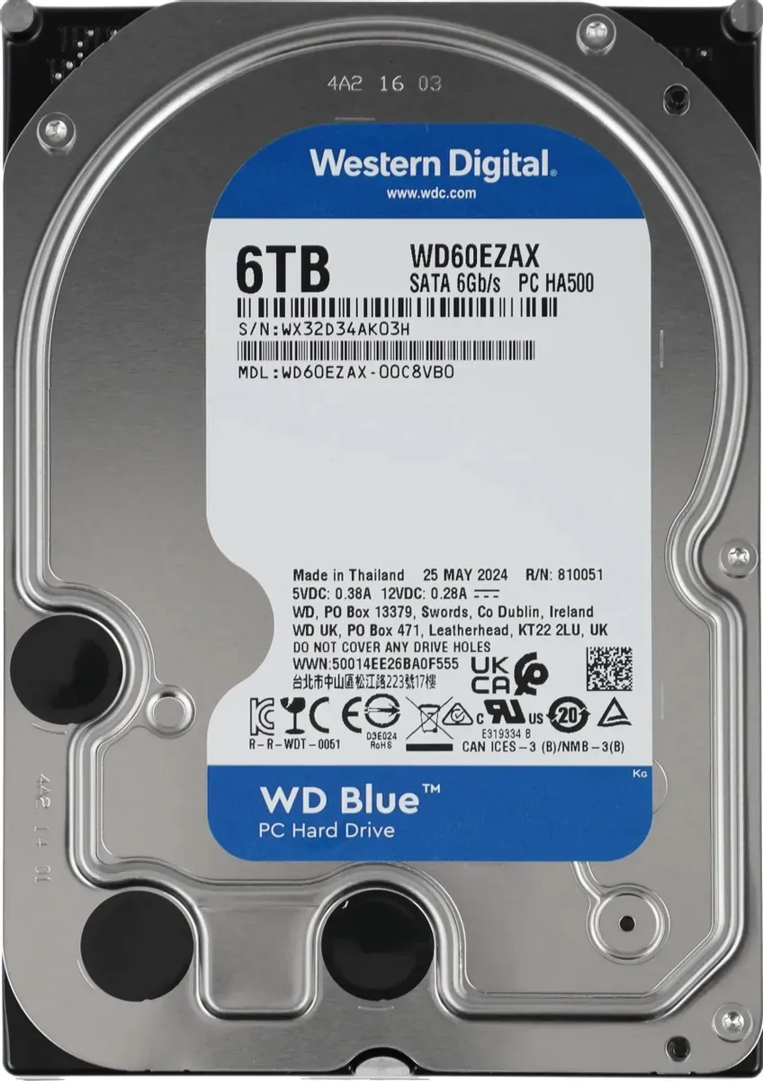 Жесткий диск 6TB Blue 3.5'', SATAIII, 5400 об/мин, 256 МБ 