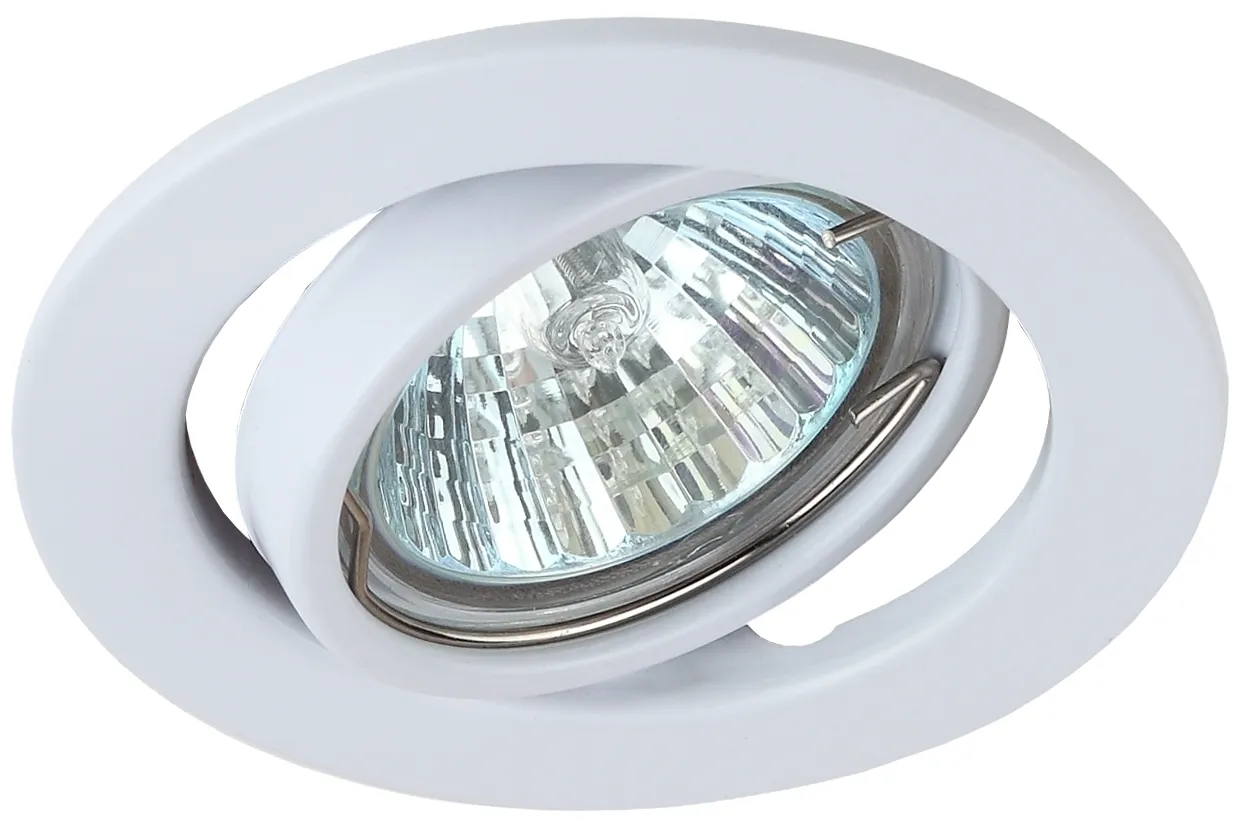 Светильник штампованный поворотный MR16,12V/220V, 50W белый ST2A WH