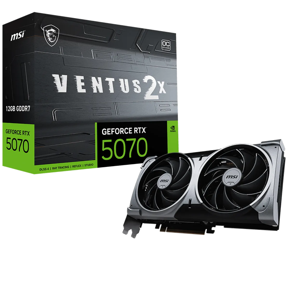 Видеокарта RTX5070 VENTUS 2X OC, 2FAN RTL, 12GB, GDDR7, PCI-Express 5.0 