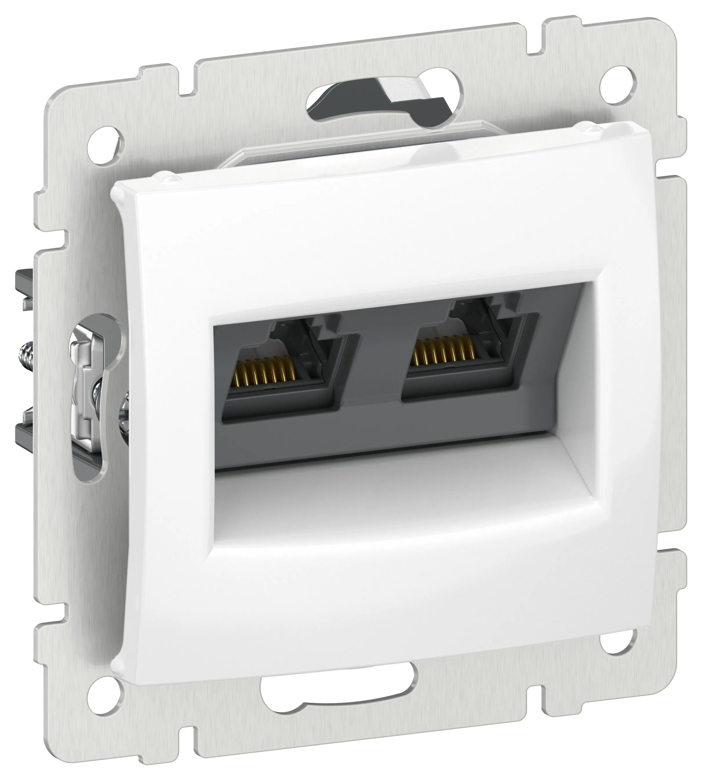 IEKVALENA Розетка компьютерная двойная RJ45 категория 5Е UTP 6942921 белый