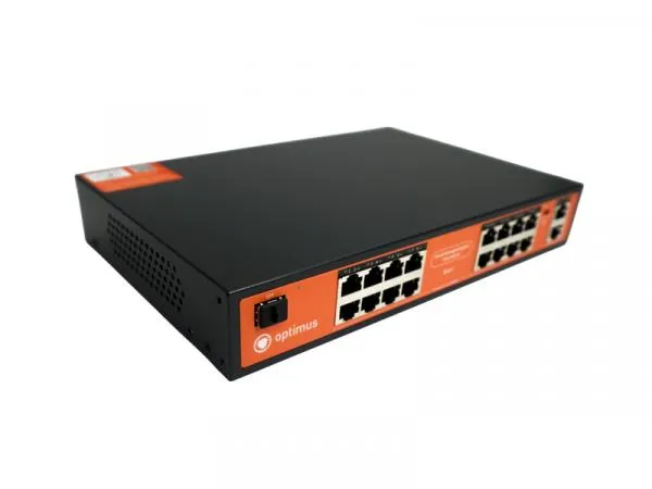 Коммутатор управляемый L2 с обл. упр. 16х1Гбит/с (RJ45 с PoE+) 2х1Гбит/с (RJ45) Uplink 1х1Гбит/с SFP Uplink 240Вт