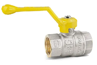 Кран шаровый латунный никелированный 11б27п Ду15 Ру40 (1/2') ВР/ВР рычаг GAS 