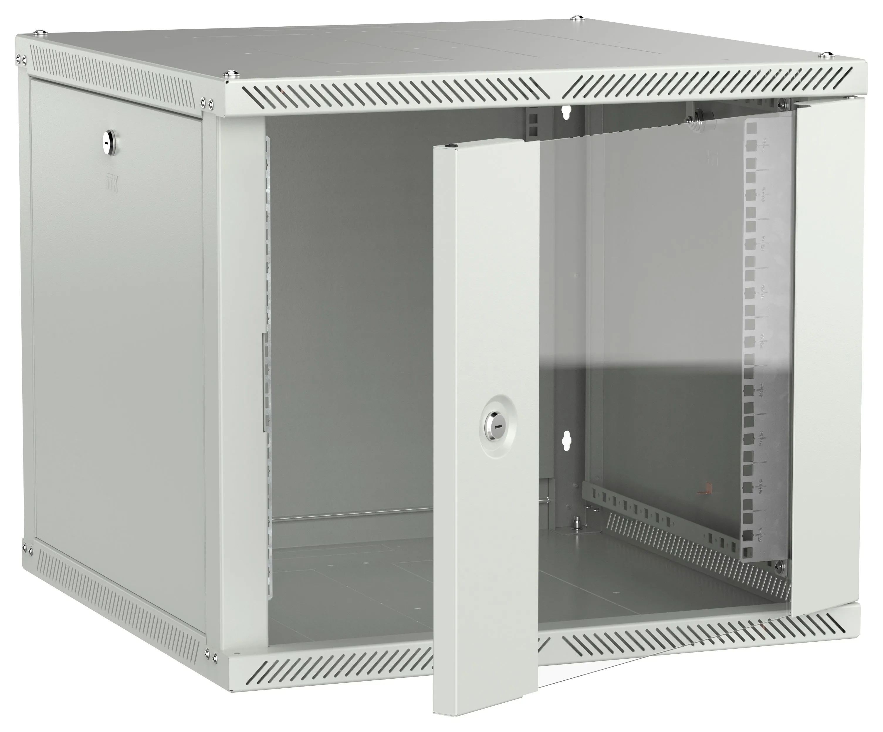 ITK LINEA W Шкаф настенный 9U 600х600мм дверь стекло серый 2.0