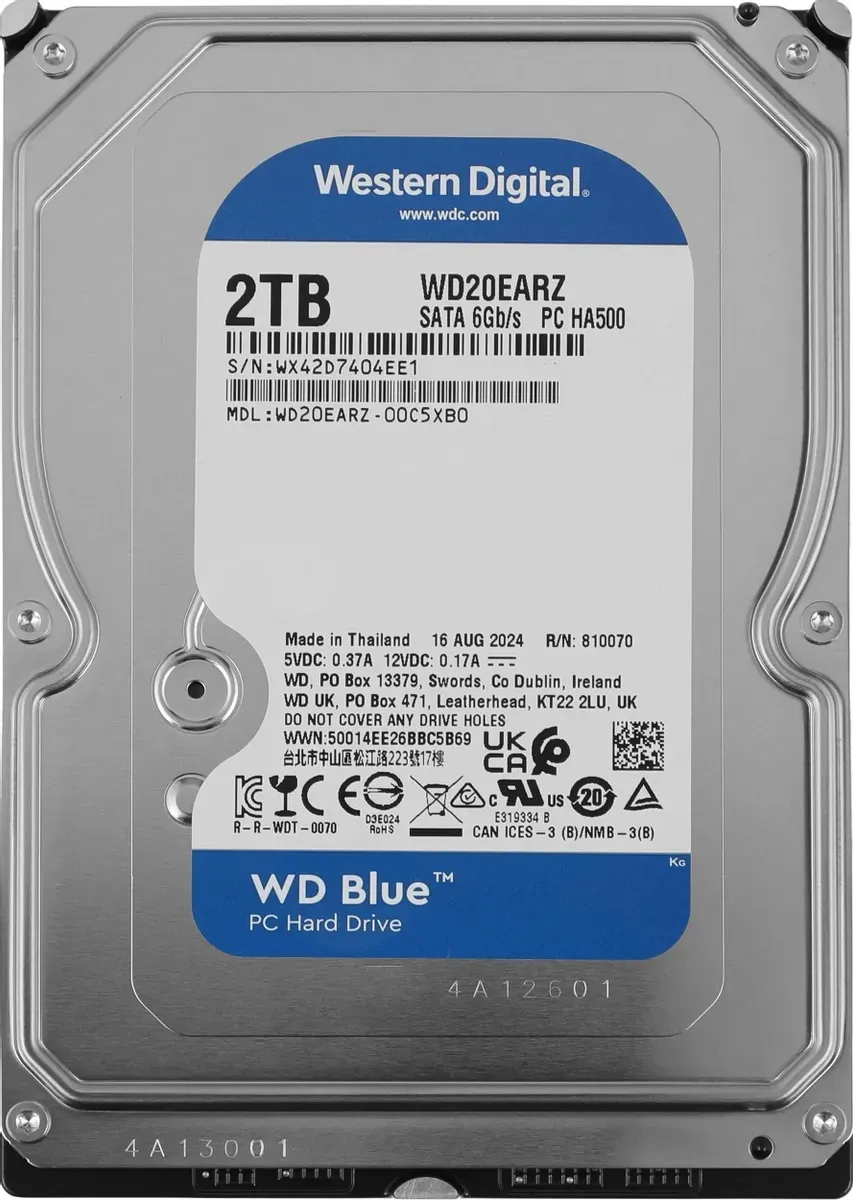 Жесткий диск 2TB Blue 3.5'', SATAIII, 5400 об/мин, 64 МБ 