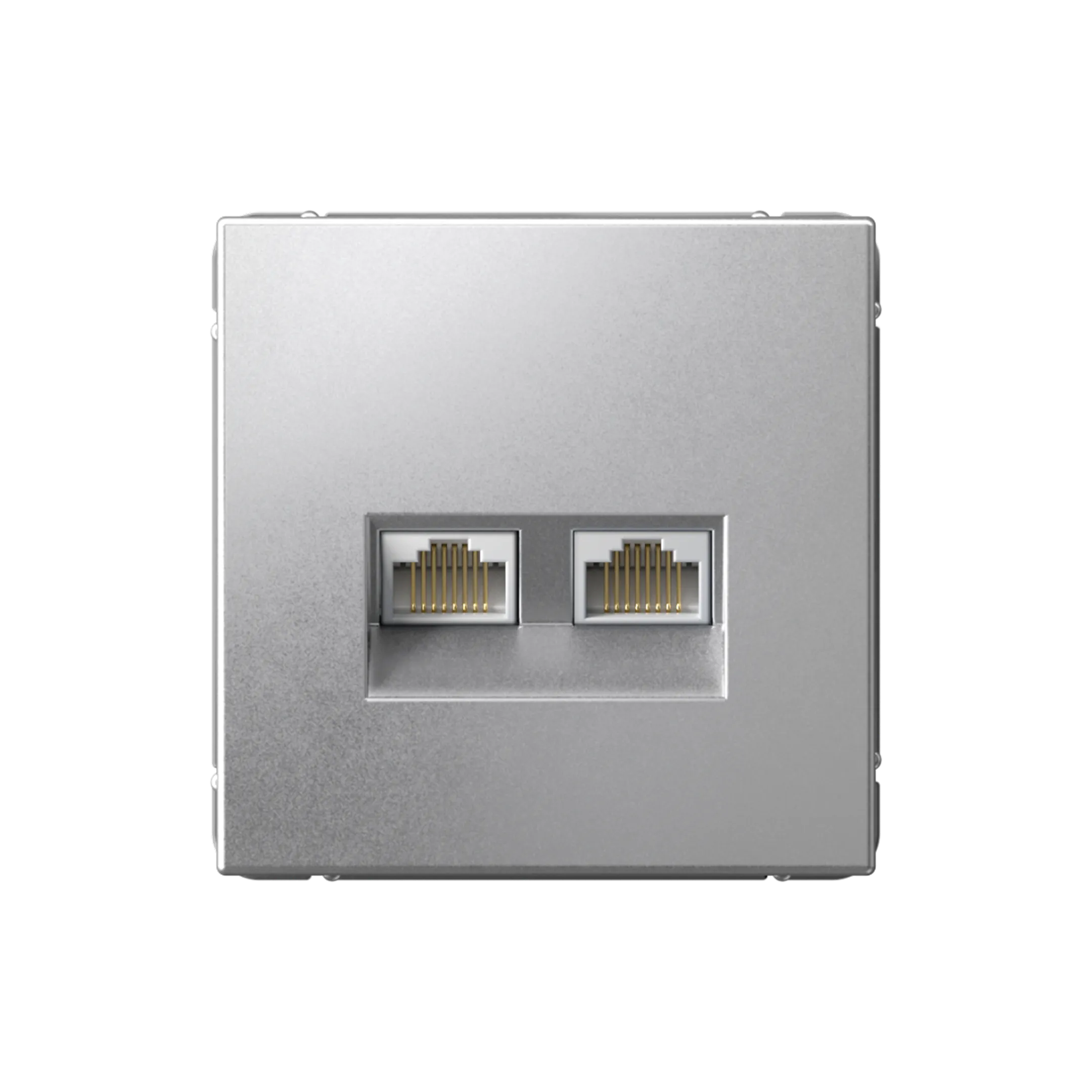 ARTGALLERY РОЗЕТКА двойная компьютерная RJ45+RJ45, кат. 5е, механизм, АЛЮМИНИЙ