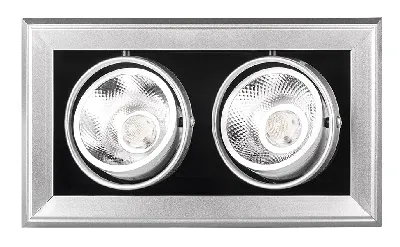 Светильник светодиодный встраиваемый карданный ДВО-2x9W 4000K 24° GREY IP40 Jazzway