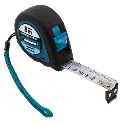 Рулетка  Ergonomisch , 8 м x 25 мм, магнитный обрезиненный зацеп 
