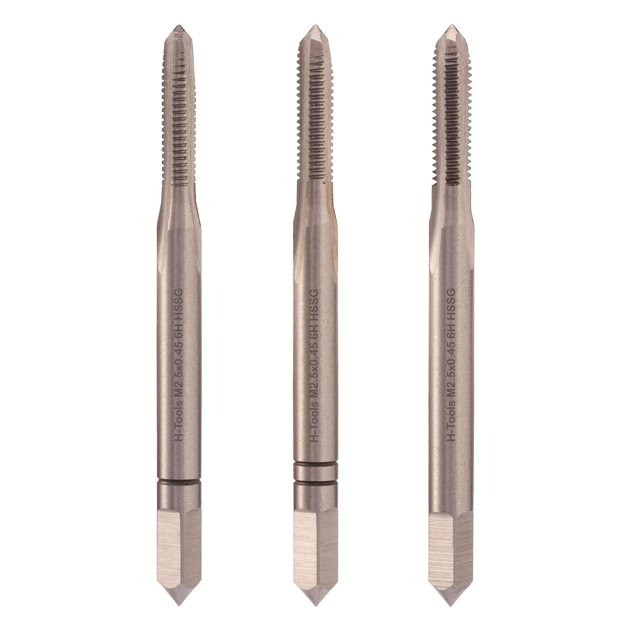 Метчик М 2,5х0,45 (Комплект 3шт) DIN352 HSS-G 6h 40мм a=2,1