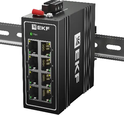 Коммутатор промышленный неуправляемый U-8T, 8 портов 10/100Base-T(X) RJ45, монтаж на динрейку TSX EKF