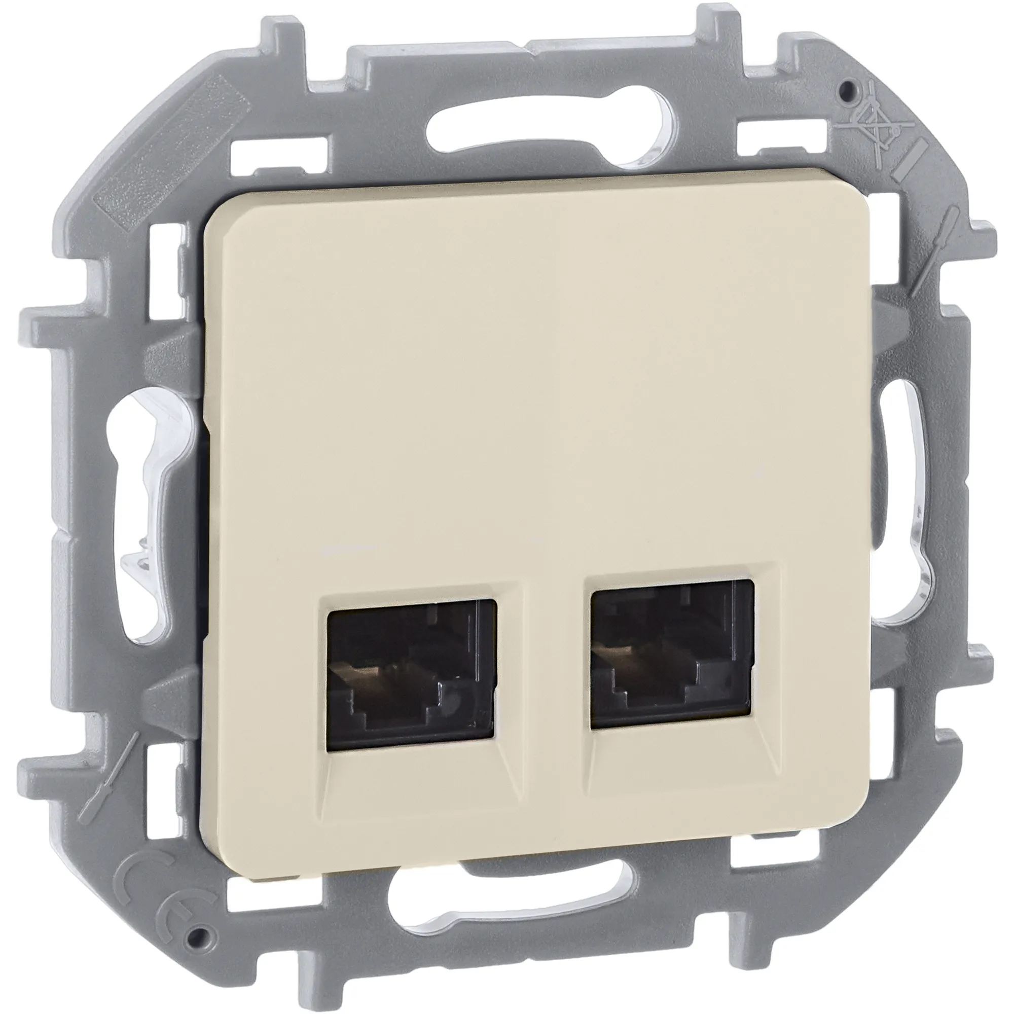 INSPIRIA розетка двойная RJ 45  категория 5e  UTP  слоновая кость