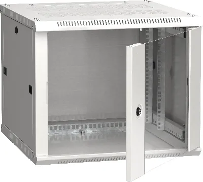 Шкаф настенный 19' LINEA W 6U 600x600мм стеклянная дверь RAL7035 
