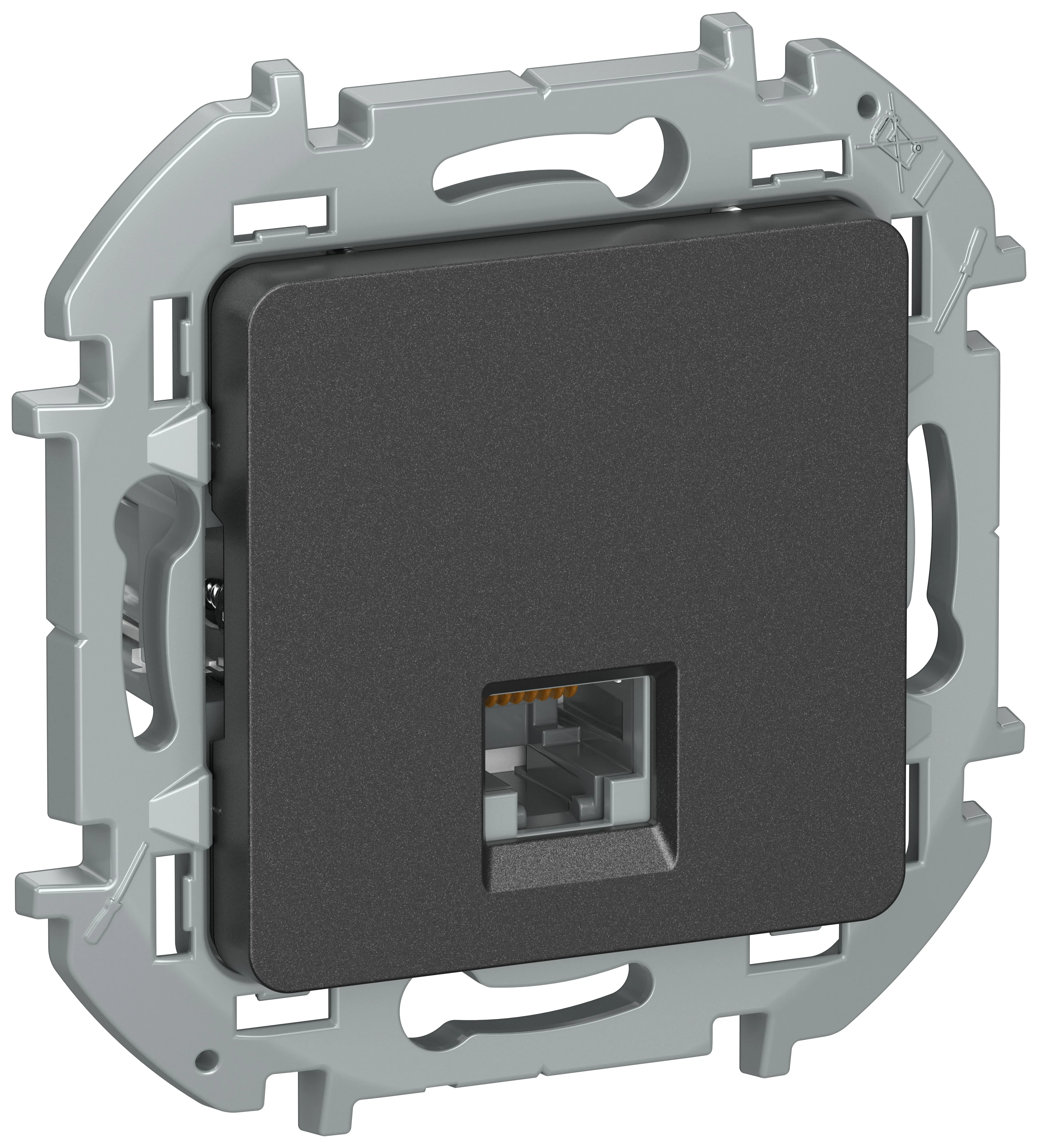 IEKINSPIRIA Розетка компьютерная RJ45 категория 6 UTP 6738331 антрацит IEK