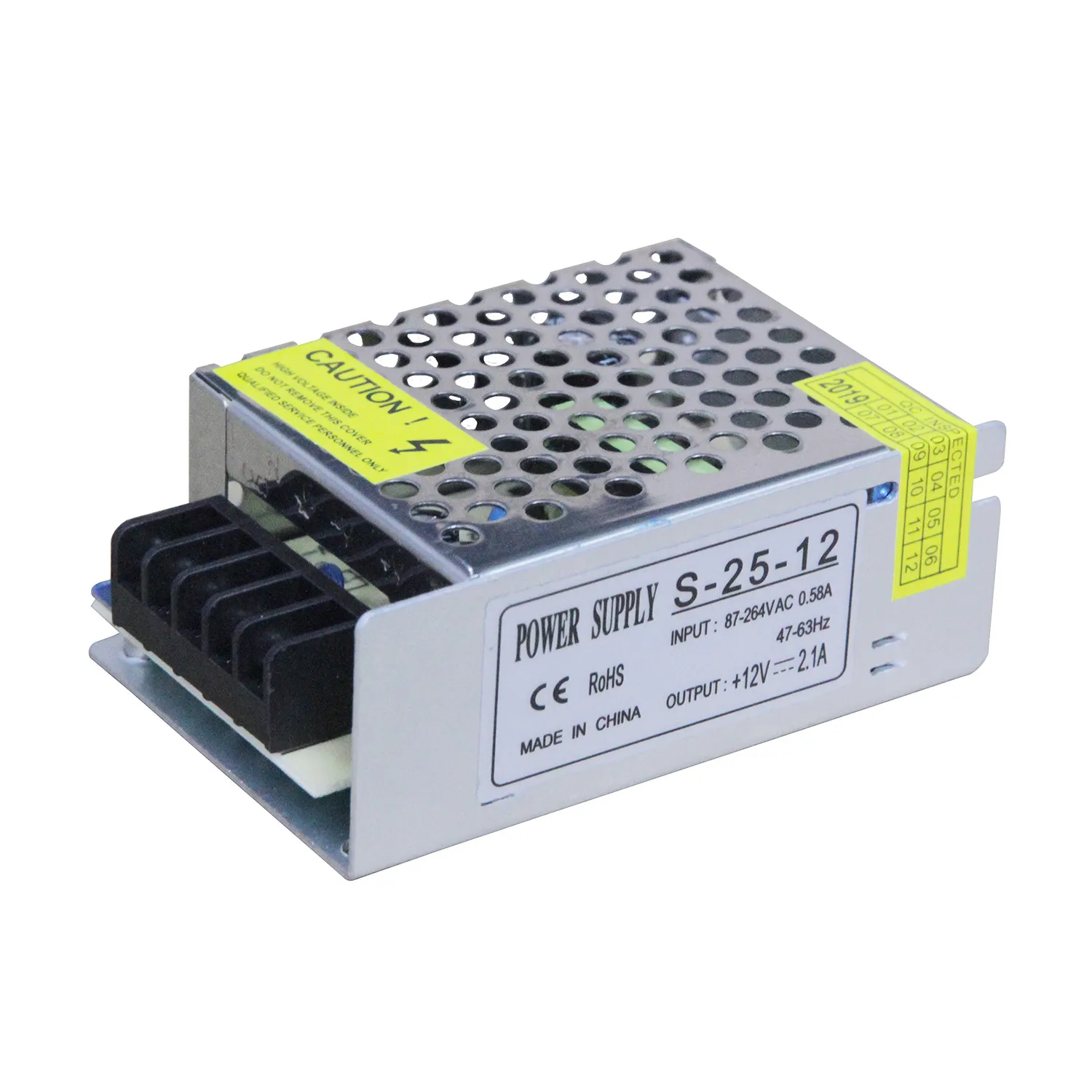 Блок питания для светодиодной ленты 30 Вт AC 100-264В Uвых 24В IP20 85х58х33мм Black 