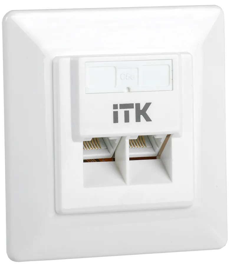 Розетка информационная внутренняя RJ45 кат. 5Е UTP 2 порта 