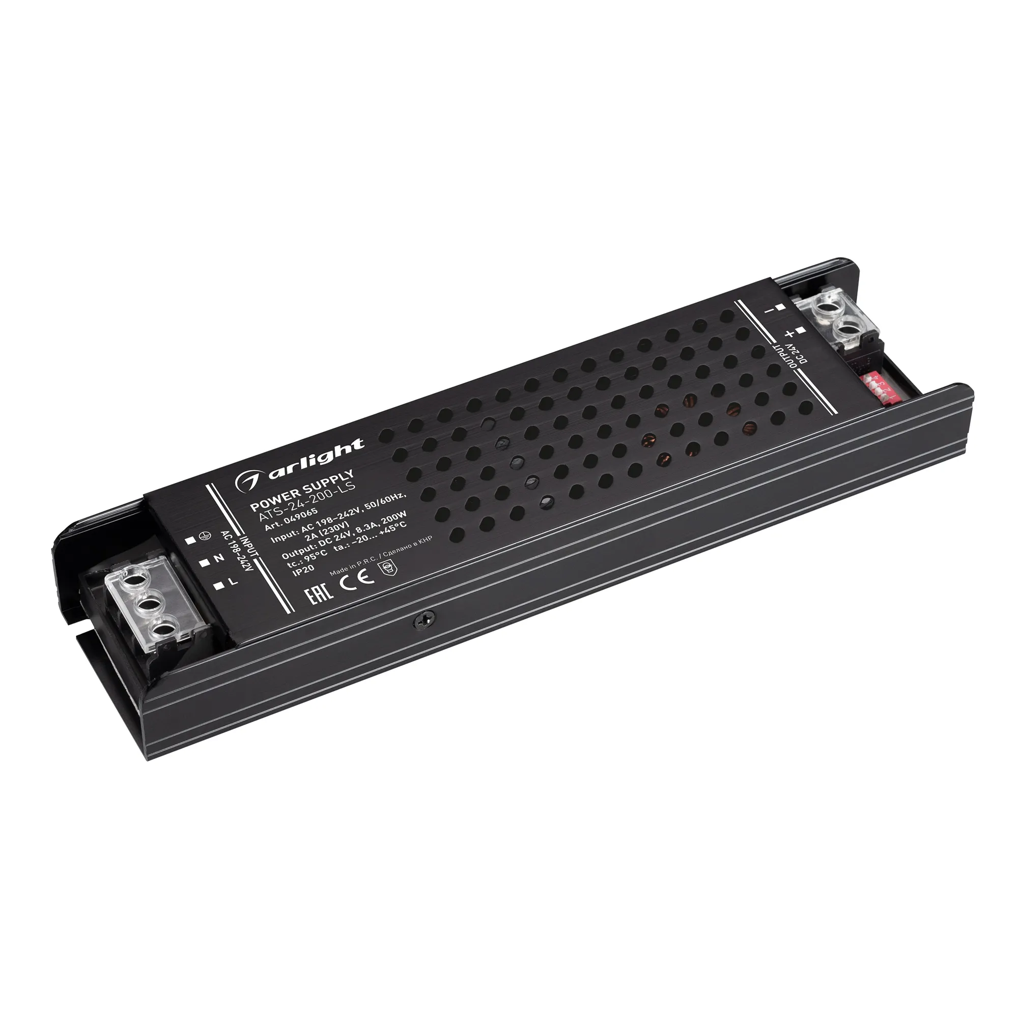 Блок питания ATS-24-200-LS (24V, 8.3A, 200W) (ARL, для светодиодных лент, IP20 сетка, 5 лет)