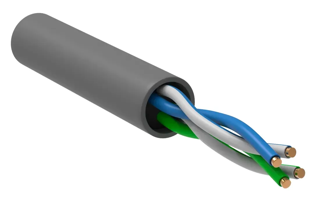 Витая пара U/UTP кат 5E 2х2х24AWG PVC серый 305м РФ/С