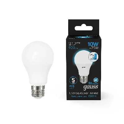 Лампа светодиодная LED 10 Вт 920 лм 6500К AC150-265В E27 А60 (груша) холодная шаговое диммирование выключателем Black Gauss