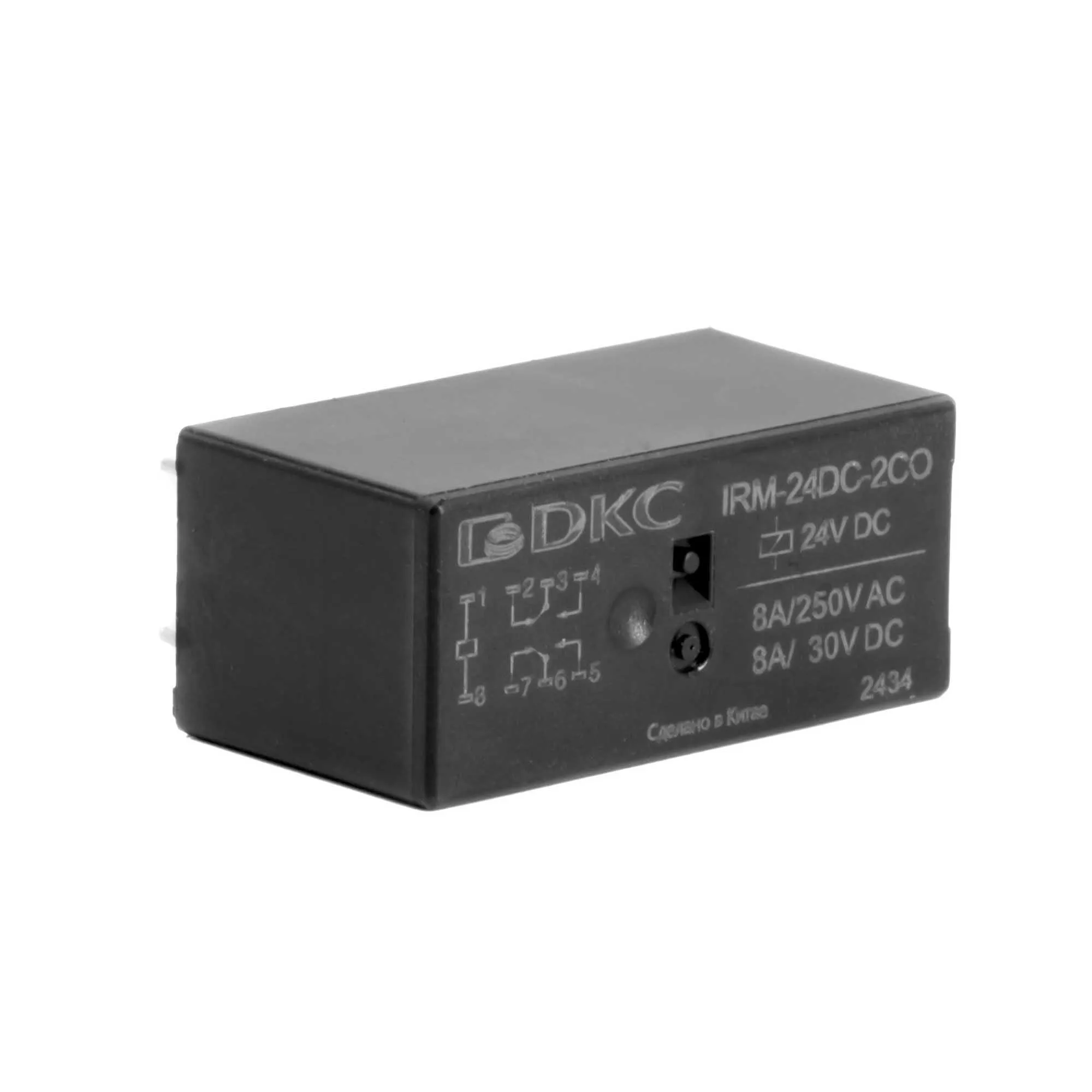 Реле миниатюрное низкопрофильное, 2CO, ком. ток 8А, AgSnO, напряжение 230V AC
