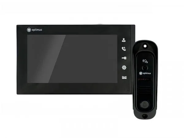 Комплект видеодомофона CVBS 7'' TFT LCD цветной 800х480 встроенный СКУД на 50 карт/брелков