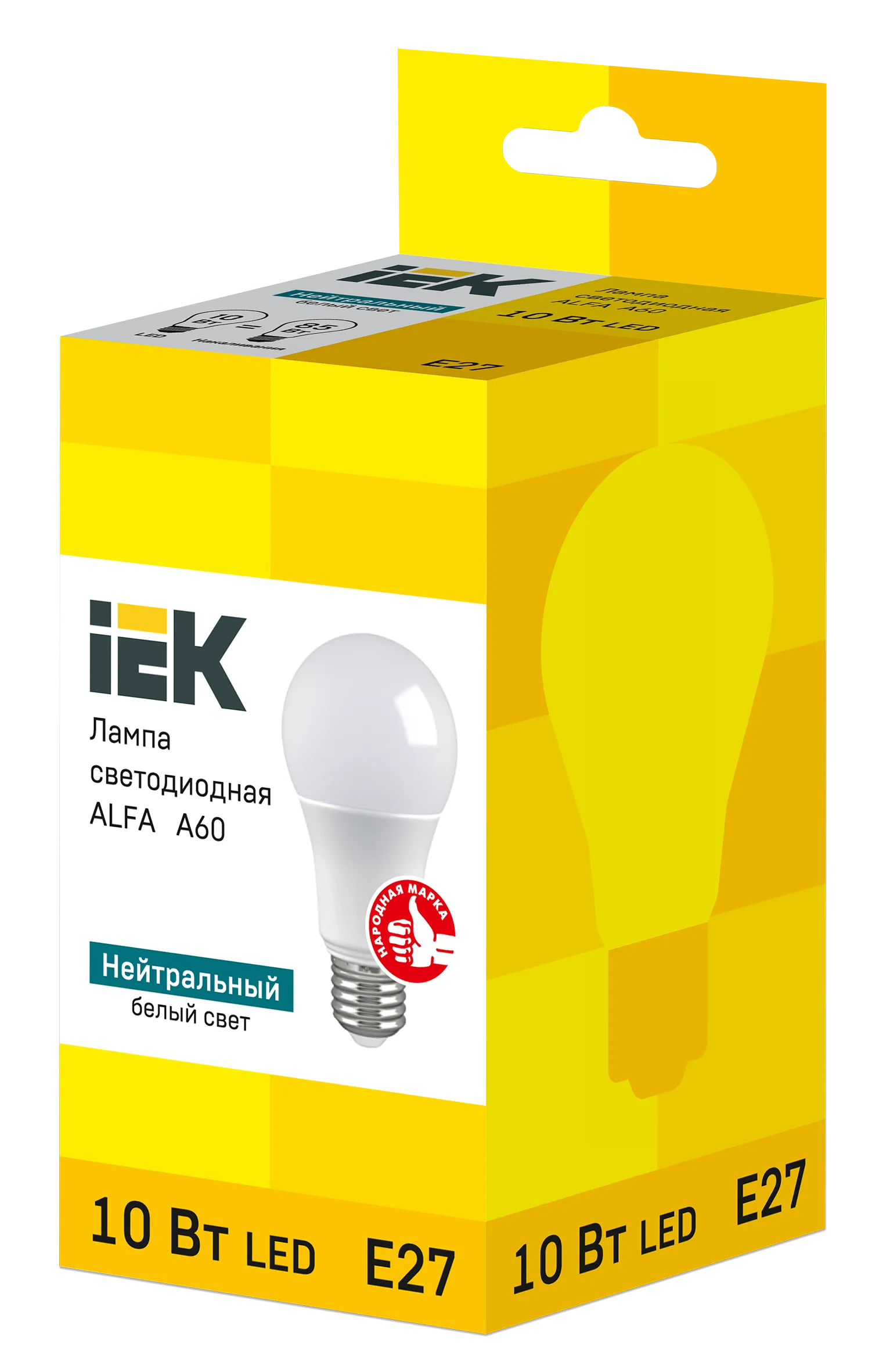 Лампа светодиодная ALFA A60 груша 10Вт 230В 4000К E27 IEK